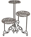 Sungmor Cast Iron Plant Stand, 3 Tier 24IN Tall Foldable Metal Shelf. Fixed Price $209.99.