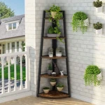 Tribesigns 5-TIER Corner Shelf, 70" Tall Rustic Bookshelf Plant Stand. Fixed Price $99.99.
