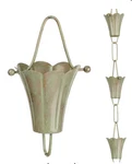 Good Directions Copper Blue Verde Finish Rain Chain Fluted Flower Basin 479 477. Fixed Price $95.00.