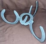 Cast Iron Horseshoe Candle Plant Stand Blue 3 Western Country Decor Rare. Fixed Price $18.00.