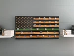 Thin Green Line Military American Flag Challenge Coin Display Rack Holder Rustic. Fixed Price $154.69.