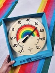 Vintage New 1980S Springfield Rainbow 12 Outdoor Patio Thermometer Wall Mounted. Fixed Price $54.99.