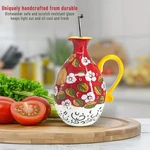 Italian Ceramic Olive Oil Dispenser Bottle 40OZ Hand Painted / Made Stainless. Fixed Price $39.99.