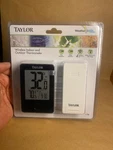 Taylor Wireless Indoor Outdoor Thermometer Lcd Digital Black Patio Pool. Fixed Price $18.00.