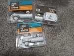 Set Of 3, Rain Shine Metal Flag Pole Bracket 0185738 White Outdoor, HY-P5S. Fixed Price $10.00.