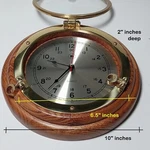Bey Berk International Clock Nautical Porthole Brass & Wood Works - Made Usa. Fixed Price $134.00.