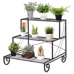 Costway 3 Tier Outdoor Metal Stand Flower Planter Display Holder Rack. Fixed Price $54.99.