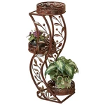 Catalonia Brown Three Tier Metal Plant Stand 33.5 Inches High. Fixed Price $209.00.