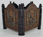 Vtg Resin Elephant Planter Box Tropical Woven Basket Bombay Co. Style Accent.... Fixed Price $29.99.