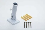 White Adjustable Aluminum Brackets Wall Mount Flag Poles Bases Heavy Duty. Fixed Price $12.44.