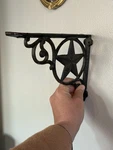 1 Star Scrolls Shelf Brackets Cast Iron Rustic Western Braces Antique Brown 9 In. Fixed Price $18.04.
