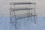 Mid Century Modern Black Wrought Iron Hairpin Wire 3 Tier Plant Stand Shelf. Fixed Price $149.99.