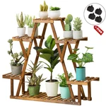 4TIER Wood Plant Stand Stable Triangular Flower Display Rack Corner Ladder Shelf. Fixed Price $37.92.