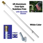 Wall Mount White Aluminum Spinner Flagpole Decor 6 Feet 1" Diameter Bracket. Fixed Price $29.88.