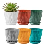 Faithland 6-PACK 6-INCH Plastic Plant Pots With Saucers Inches, Multicolor. Fixed Price $28.41.