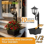 Solar Lamp Post Light W/flower Pot Outdoor Patio Garden Waterproof Decor. Fixed Price $78.67.