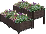4 Pack Elevated Garden Bed Planter Kit With Drainage For Patio & Deck. Fixed Price $104.49.