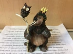 Brown Bear With Owl Gerson Company New Tag Figurine Stands 4 Inches Tall. Fixed Price $10.91.