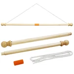 Anley 35" Wooden Banner Pole Horizontal Hanger For House Sports Flags. Fixed Price $13.45.