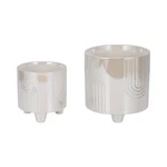 Sagebrook Home 20258 6-8 In. Iridescent Bravais Footed Planters Ivory Set Of. Fixed Price $48.44.