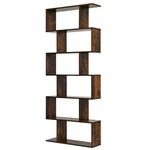 Costway 6 Tier S-shaped Bookshelf Storage Display Bookcase Decor Z-shelf Coffee. Fixed Price $84.99.