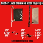 Rubber Lined Stainless Steel Flag / System For Poles Marine Sterns. Fixed Price $13.95.