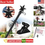 Elegant 5FT Outdoor Flag Pole Kit With Heavy Duty Bracket & American Star Topper. Fixed Price $25.99.