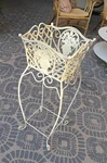 Vintage Shabby Wrought Iron Plant Stand Table Square Basket 30" Floral Design. Fixed Price $159.00.