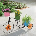 Bayn Bicycle Planter Stand, Metal Flower Pot Cart Holder With 3 Bucket. Fixed Price $59.53.