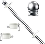 5 Ft Flag Pole For Kit, Tangle Free Spinning Weather Resistant Rustproof Metal. Fixed Price $17.99.