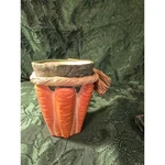 Studio Nova Ceramic Carrot Planter Pot Top Raffia Tie Farmhouse Spring Decor. Fixed Price $12.00.