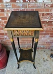 Vintage Theodore Alexander Regency Style Gilt Plant Fern Stand Leather Top #2. Fixed Price $749.99.