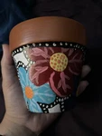 Hand Painted 4 Inch Planter Flower Pot Sold Direct By Artist. Fixed Price $24.00.