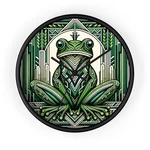 Home Decor Wall Clock Art Chevron Frog Geometric Design Vintage Style Toad. Fixed Price $45.00.