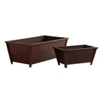 Nearly Natural Rectangle Planters (set Of 2) In Brown. Fixed Price $77.99.