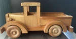 Vintage Heavy Hand Made Solid Wooden Pickup Truck, Moving Wheels. Fixed Price $15.99.