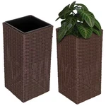 Sierra Square Wicker Planter Brown Weather Resistant Resin 2-PIECE Set. Fixed Price $97.05.