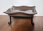 Decorative Plant Display Pedestal Stand Riser, Ceramic/wrought Iron. Fixed Price $31.95.