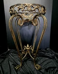 Antiqued Wrought Iron Folding 20 Plant Stand Scroll Ornate Acanthus Leaf Table. Fixed Price $99.99.