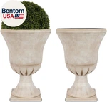 Garden Plastic Urn Planters For Outdoor Plants, Tree 22'' Tall Pack Round Clas. Fixed Price $168.43.