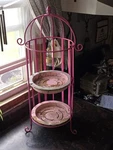 Vintage Wrought Iron Tier Plant Holder Stand 31" Tall X 15" Across. Fixed Price $68.00.