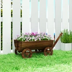 Wooden Wagon Planter Box, Mobile Garden With 4 Wheels. Fixed Price $52.99.