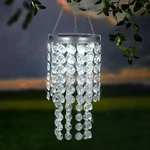 Solar Led Clear Beaded Chandelier Garden Mobile Hanging Wind Chime Patio Decor. Fixed Price $29.98.
