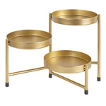 Modern Tri Level Plant Stand 7.25X7.25 Gold Kate Laurel Finn Indoor. Fixed Price $59.99.