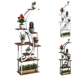 Outsunny 8 Tier Plant Stand, 62" S-shaped Shelf. Fixed Price $71.99.