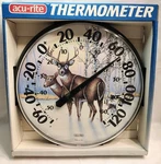 Acu-rite Deer Buck Indoor / Outdoor Thermometer Chaney Instrument Co 1993 New. Fixed Price $39.99.
