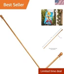 56-INCH Weatherproof Solid Wood Pole With Tangle Free Clip For Flags Durable. Fixed Price $30.99.