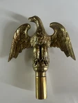 Vintage Solid Brass American Bald Eagle Flag Pole Topper. 9 X 7. Fixed Price $50.00.