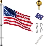 Yeshom 30 Ft Telescopic Kit Fly 2 Flags 16 Gauge Aluminum Flagpole.... Fixed Price $180.99.