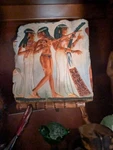 Design Toscano Egyptian Decor The Temple Maidens Resin Wall Hanging 9" Stand. Fixed Price $65.43.